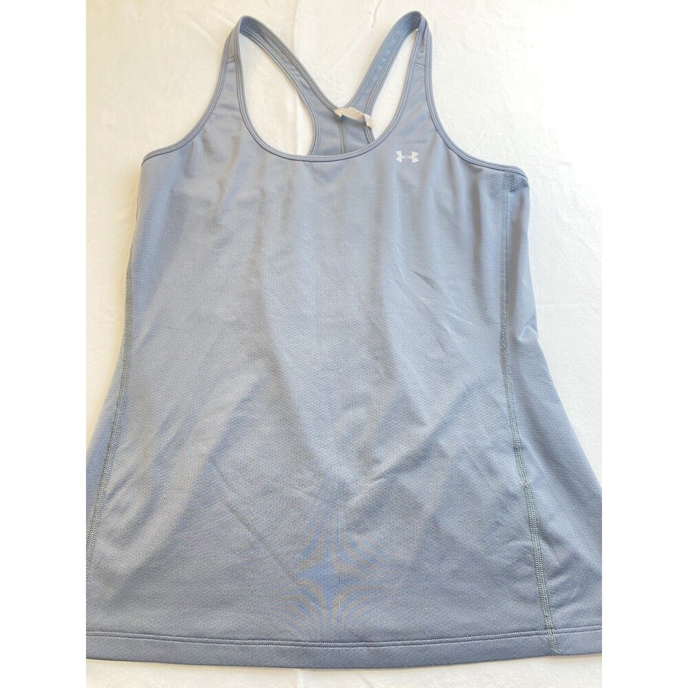 Under Armour Womens Tank Top Razorback HeatGear Medium Gray Athletic Workout Top